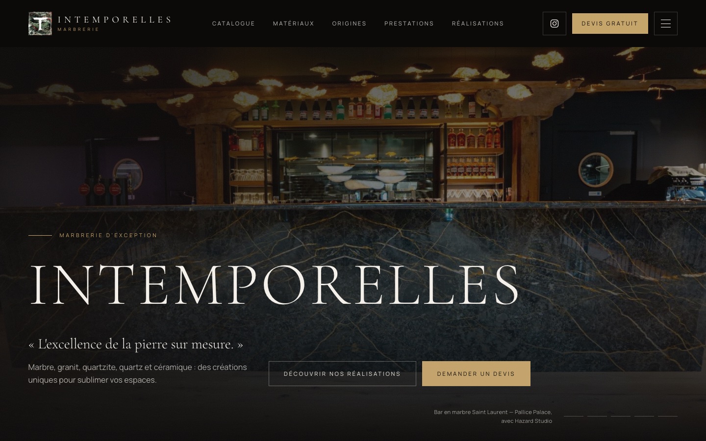 Page d'accueil d'Intemporelles